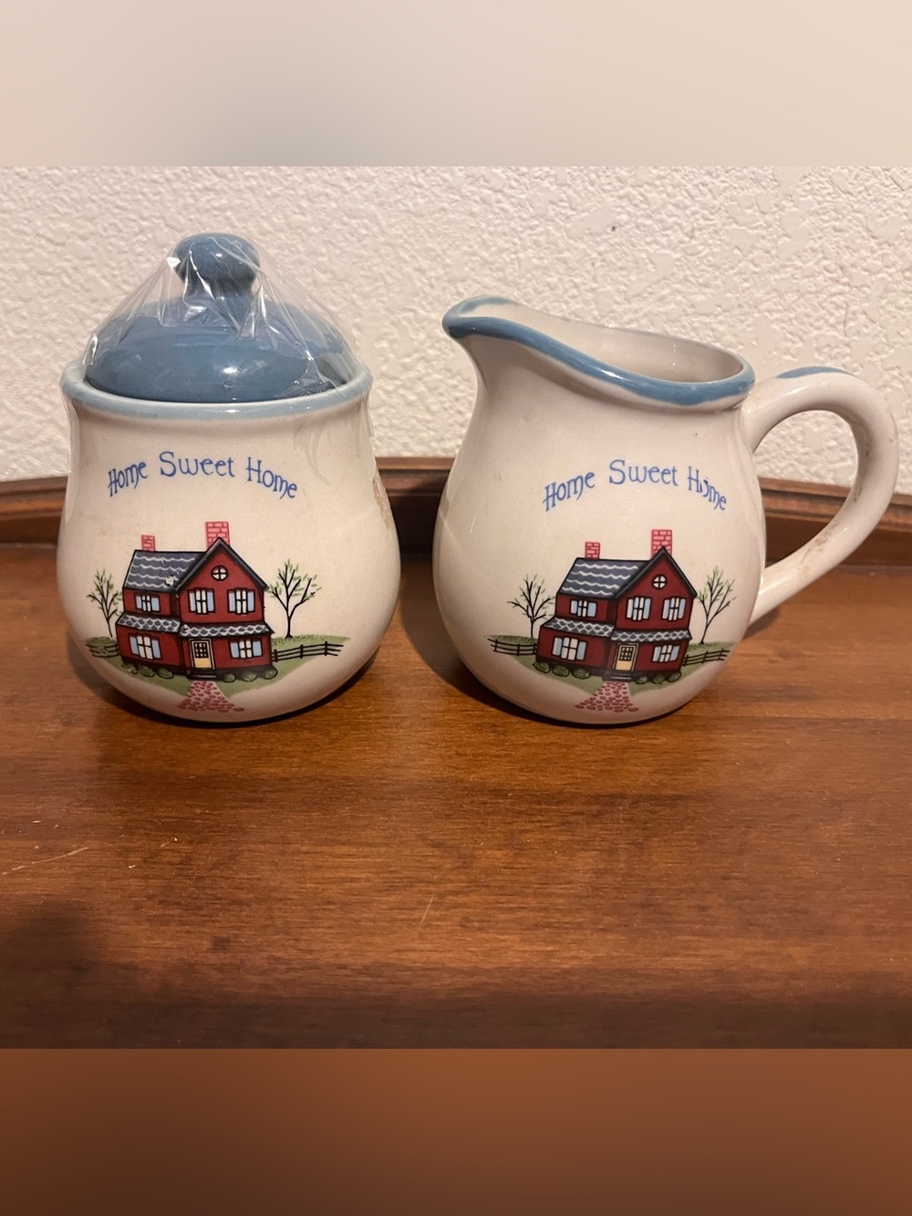 Small Vintage Home Sweet Home Creamer & Sugar